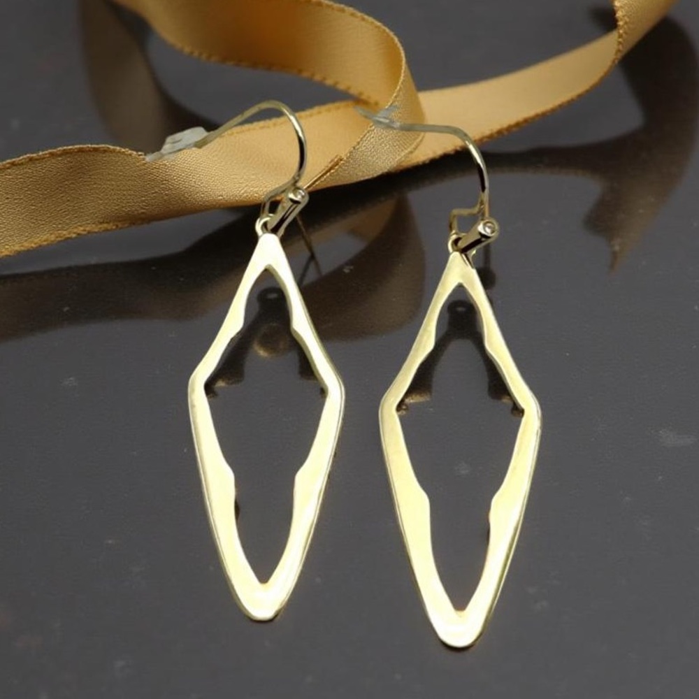 Kendra Scott Abbie Gold Tone Open Frame Dangle Earrings